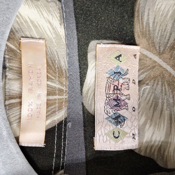 Campia Moda Men's Leaf Print Short Sleeve Hawaiian Button Down Shirt Size L - Picture 9 of 10